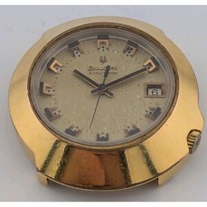 Vtg Bulova Accutron Gold Plated Sputnik 2181 Movement - Not Working PARTS/REPAIR